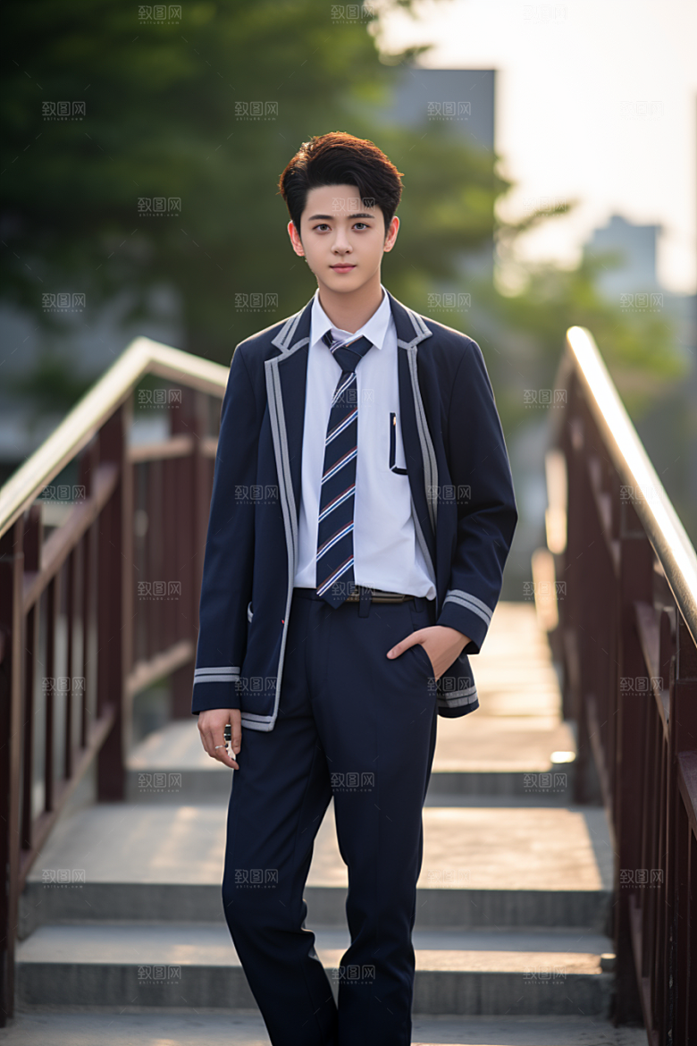 校服人物学校学生摄影图