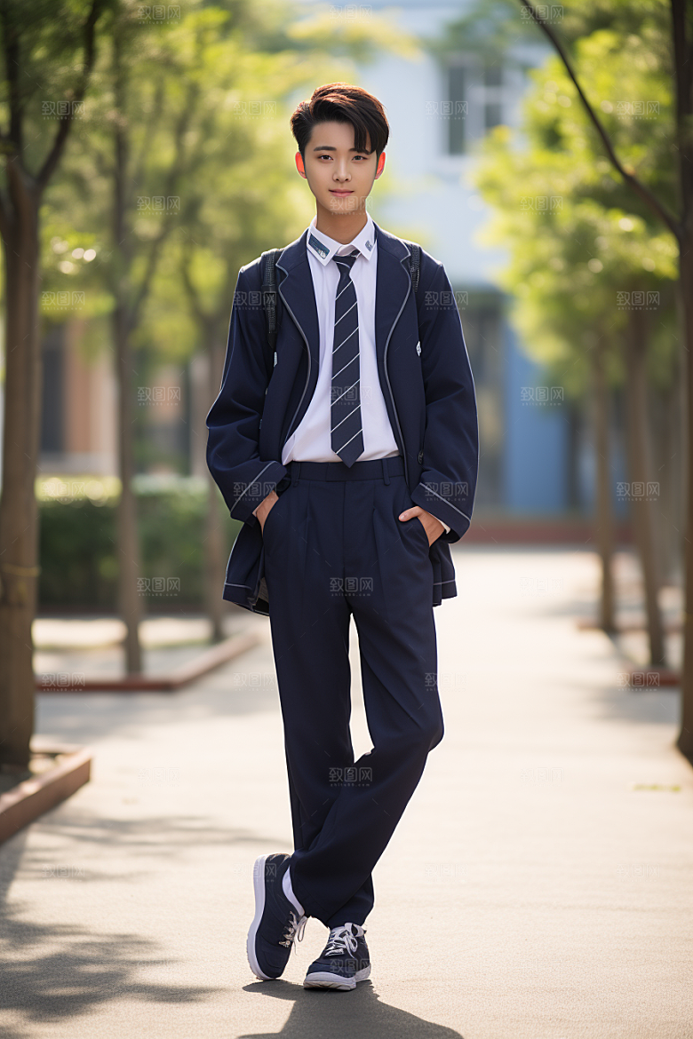 校服人物青春制服摄影图
