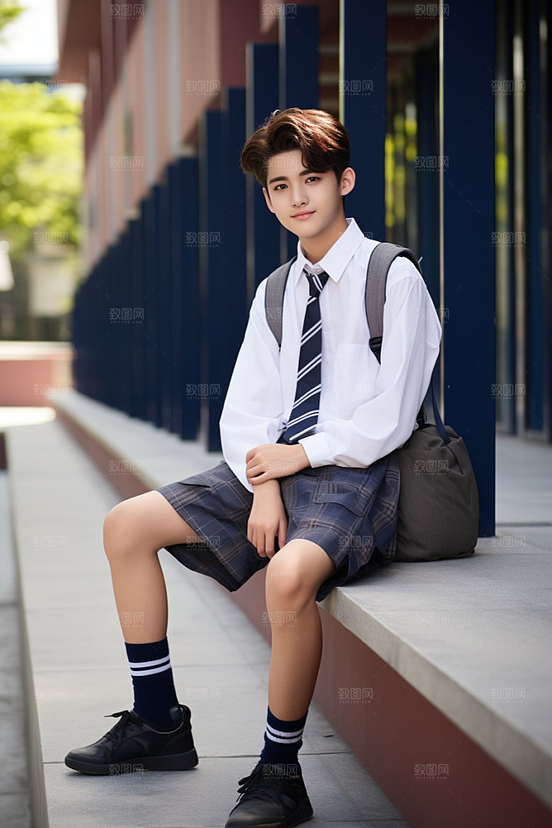 校服人物校园学生摄影图