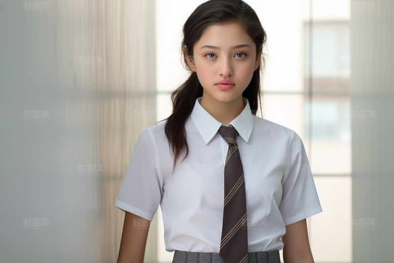 校服人物青少年清新摄影图