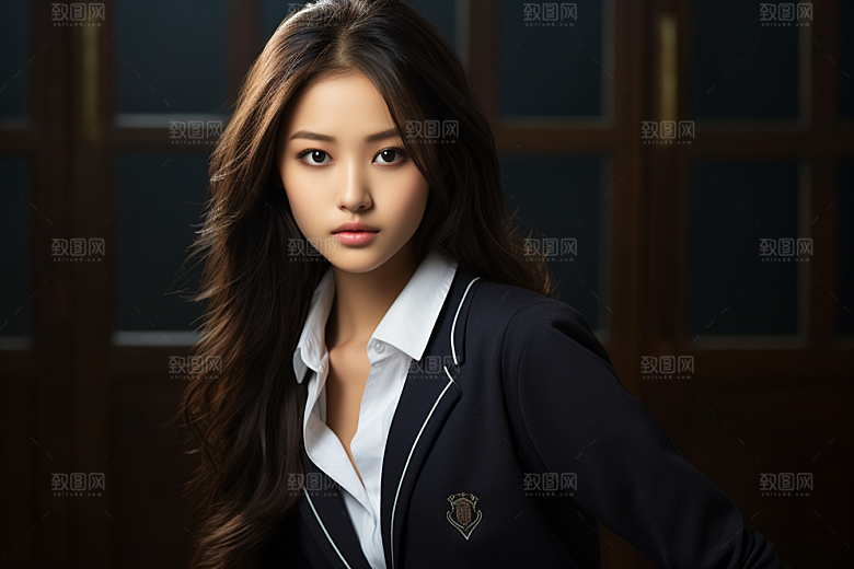 校服人物制服人像摄影图