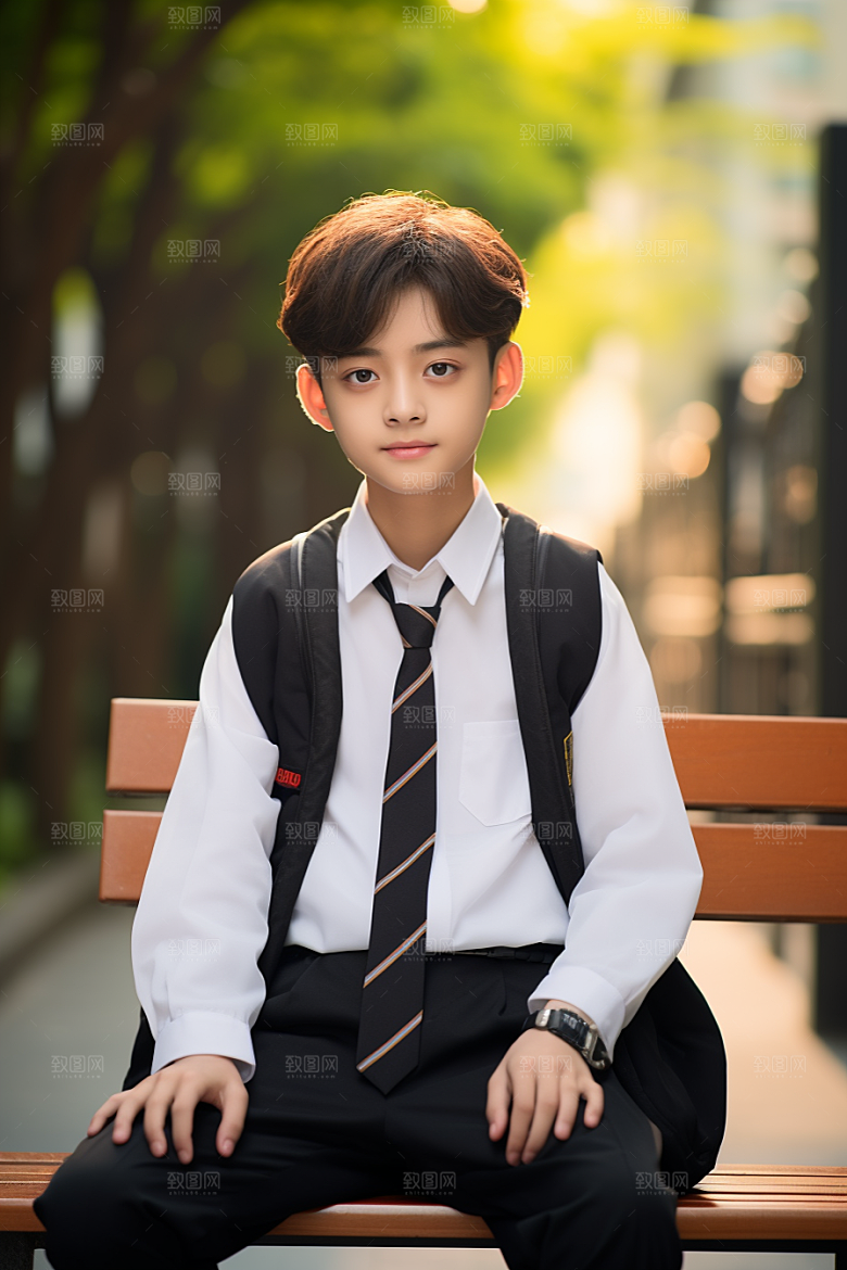 校服人物学校高清摄影图