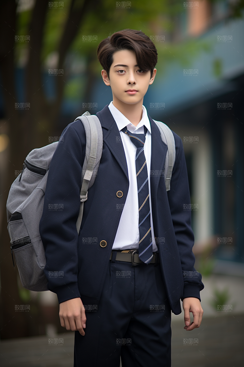 校服人物高清学校摄影图