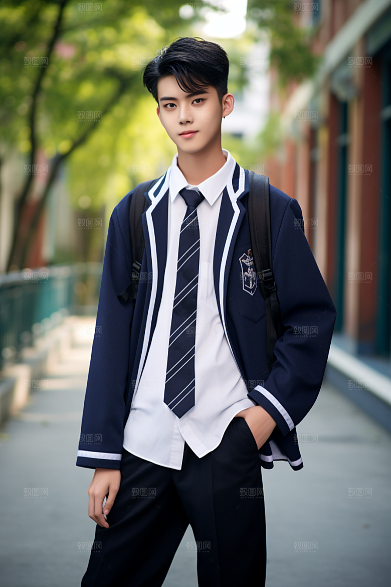 校服人物青少年靓丽摄影图