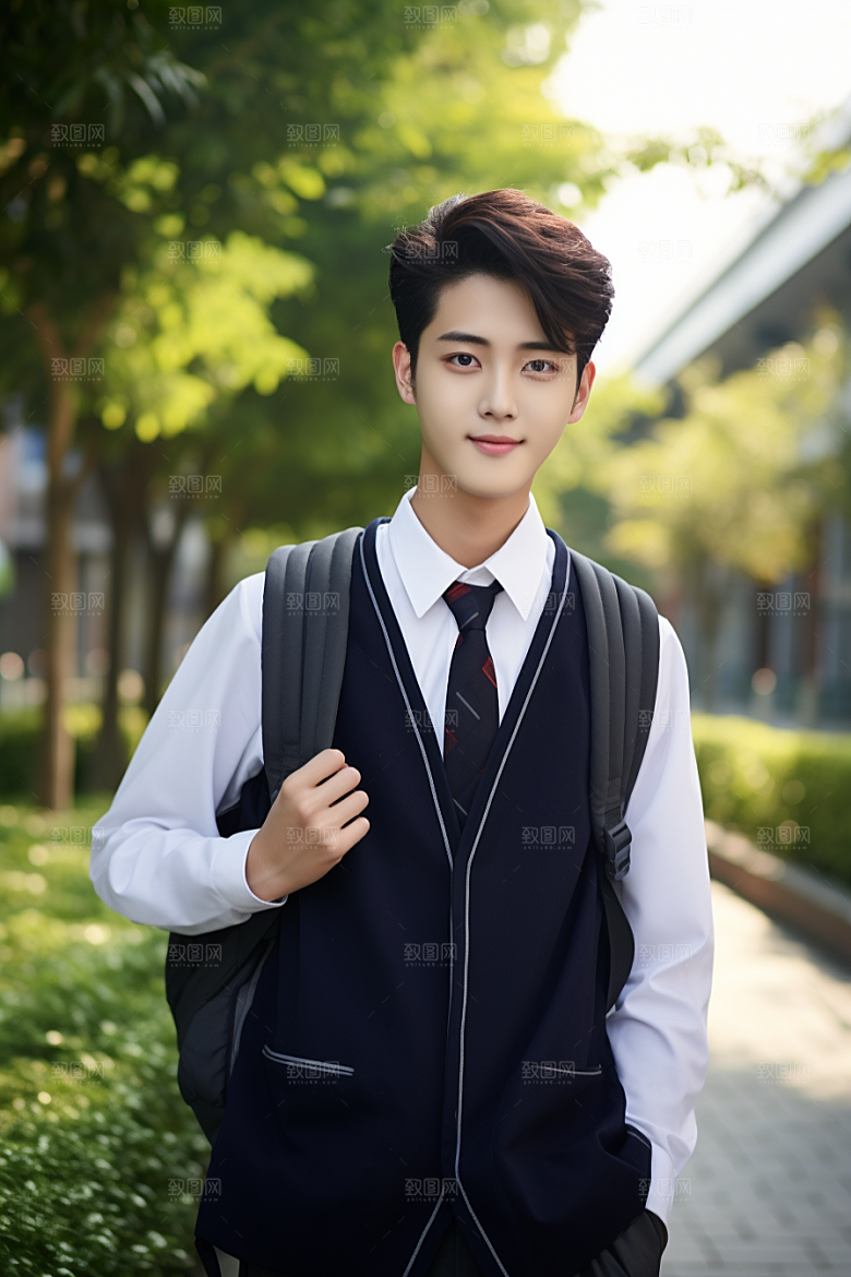 校服人物人像青少年摄影图