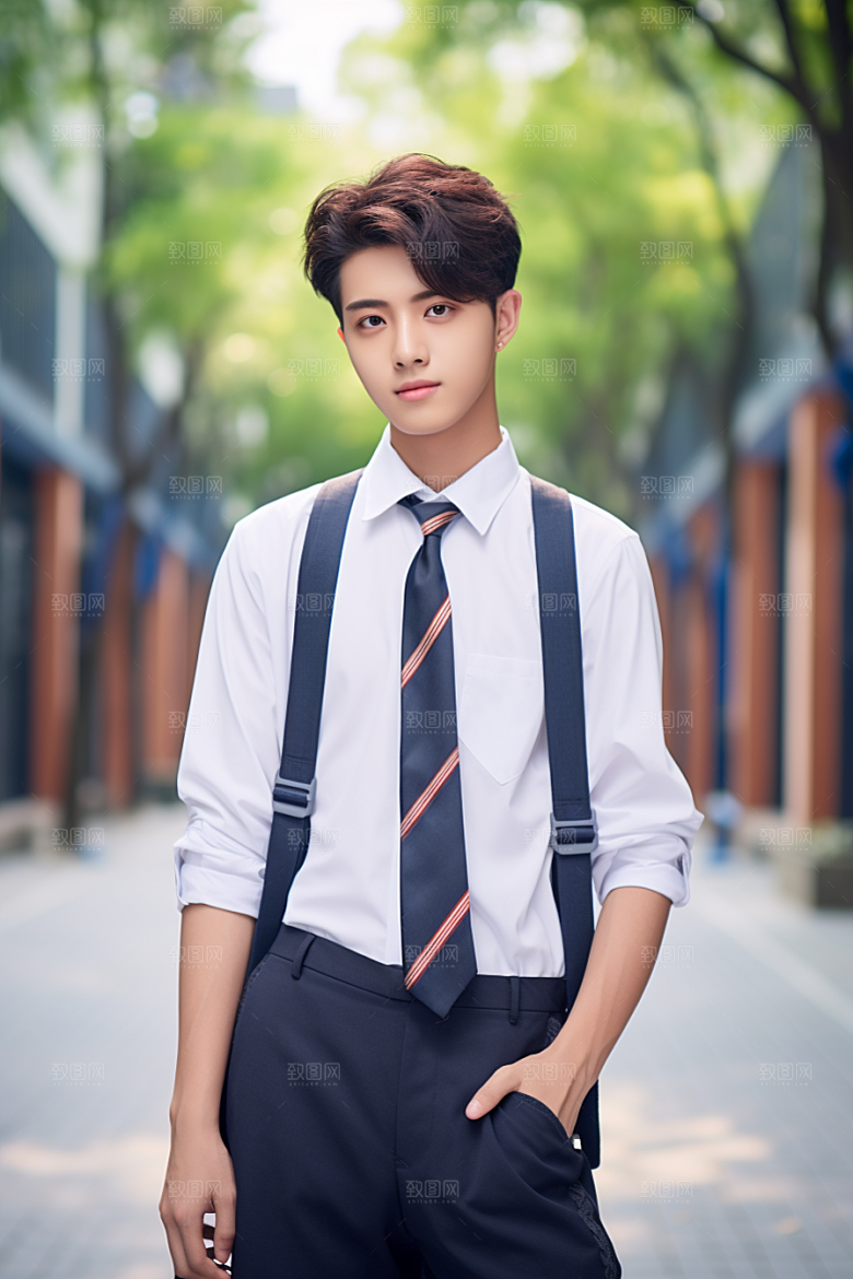 校服人物学生高清摄影图