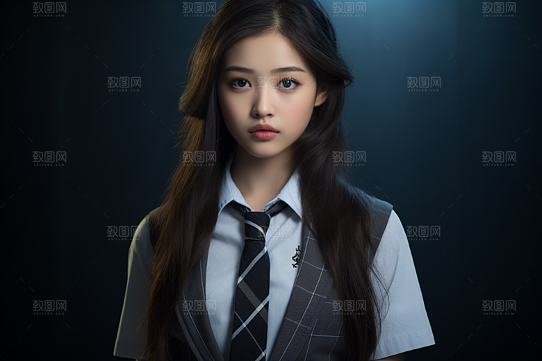 校服人物清新人像摄影图