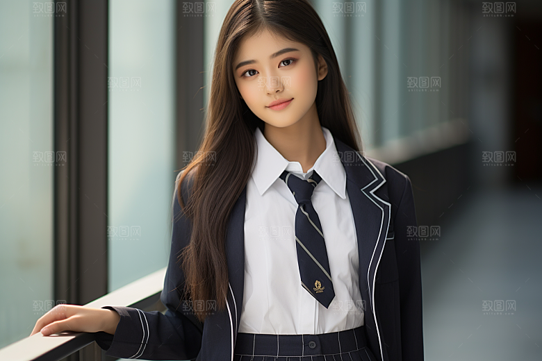 校服人物校园自然摄影图