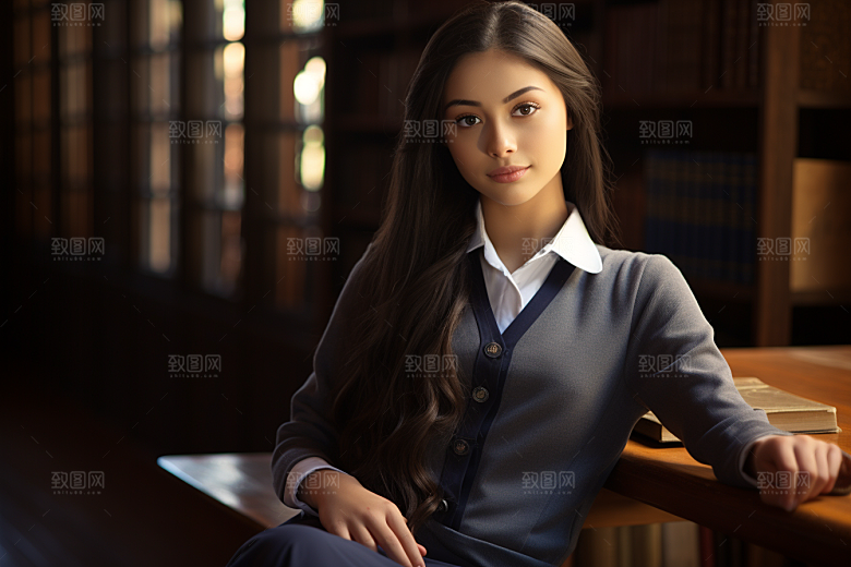 校服人物学生清新摄影图