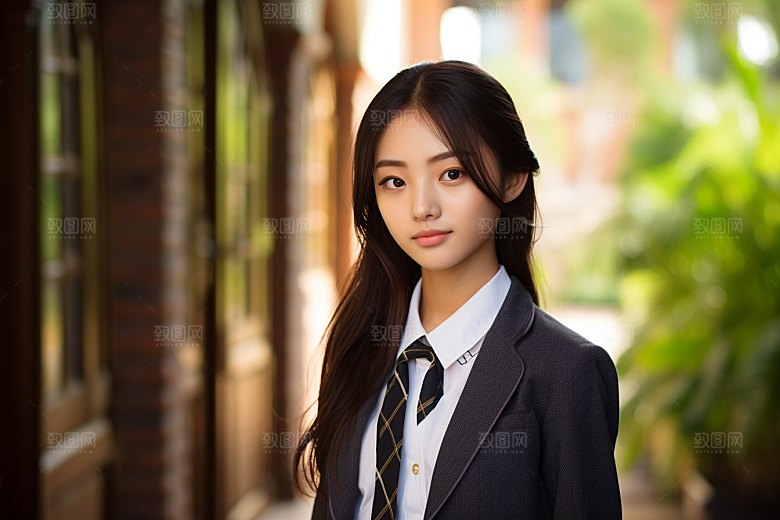 校服人物制服青春摄影图