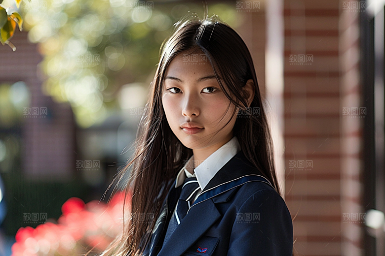 校服人物青少年清新摄影图