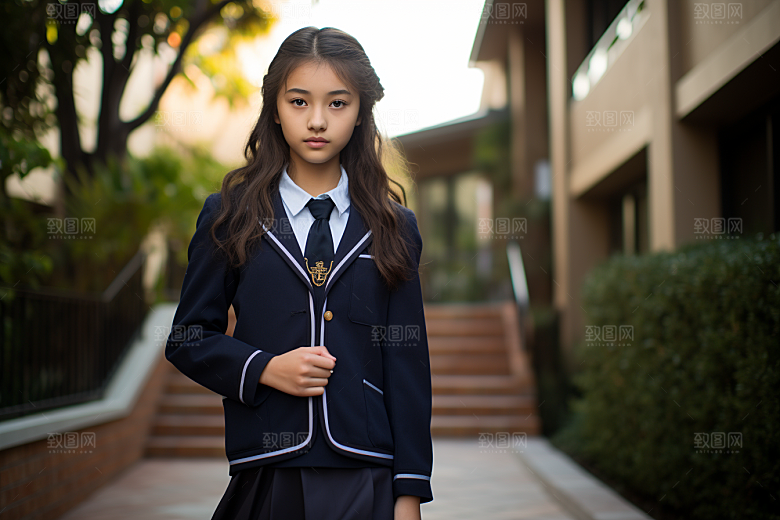 校服人物青春制服摄影图