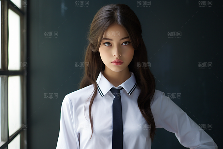 校服人物肖像青春摄影图