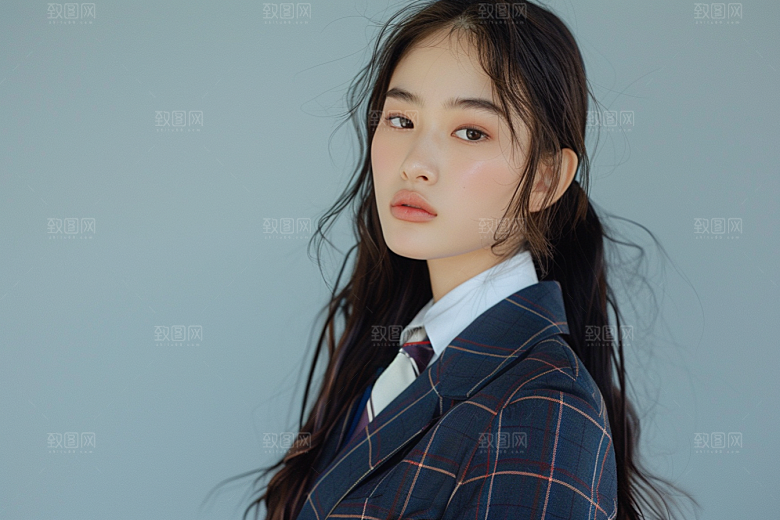 校服人物高中高清摄影图