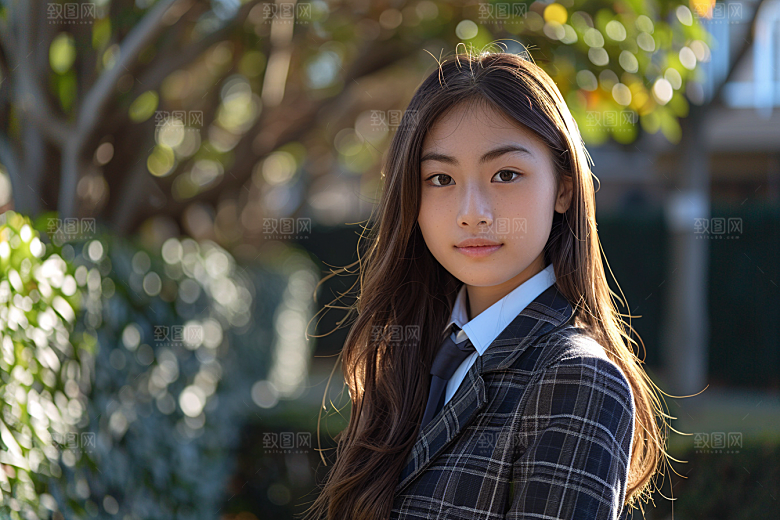 校服人物高清学生摄影图