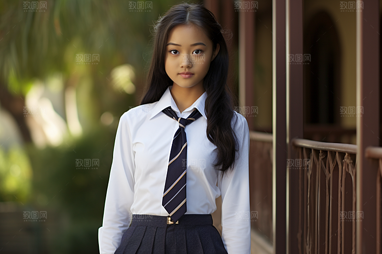校服人物自然学生摄影图