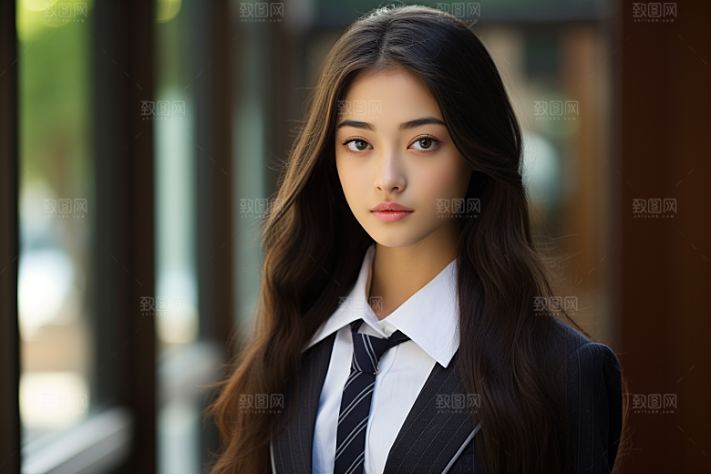 校服人物清新高清摄影图