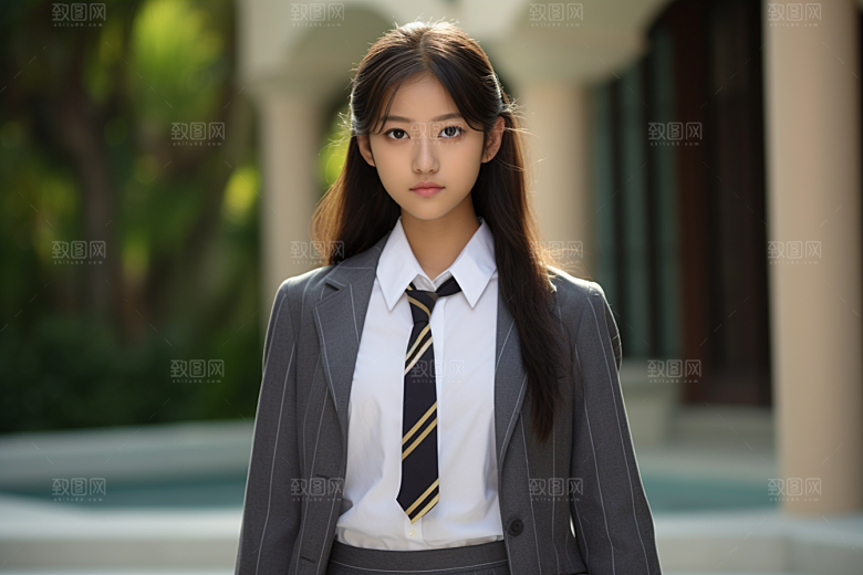 校服人物制服青少年摄影图
