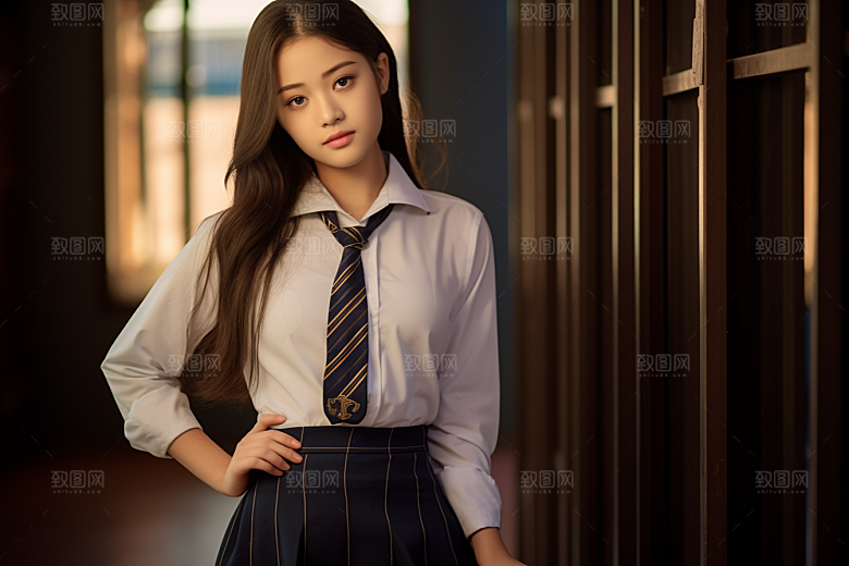 校服人物自然人像摄影图
