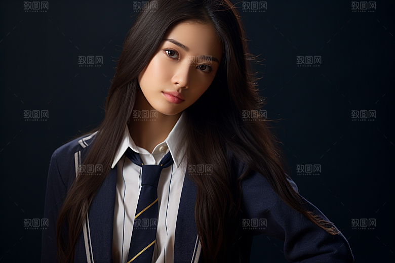 校服人物学校学生摄影图