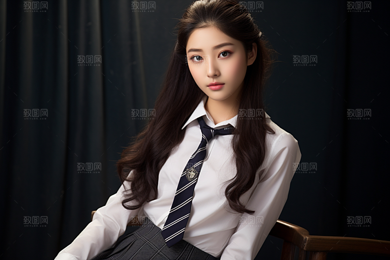 校服人物高清制服摄影图