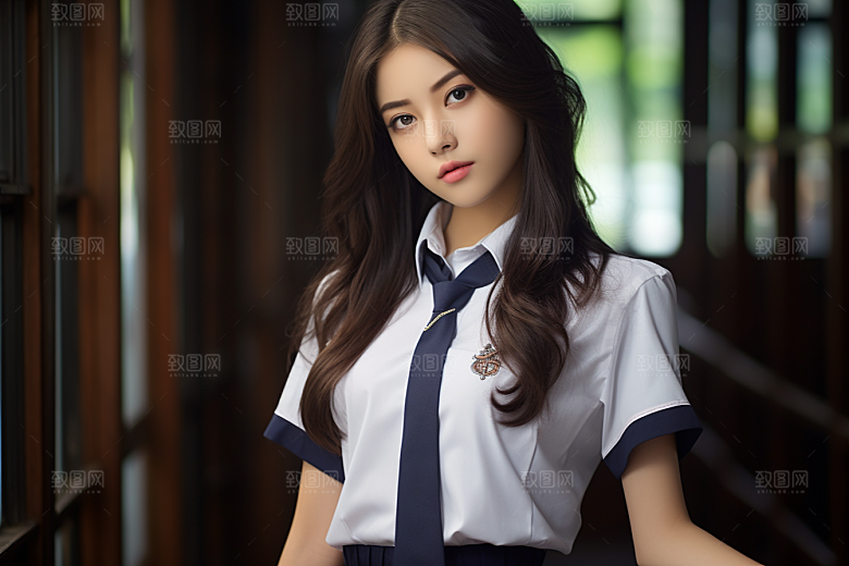 校服人物校园自然摄影图