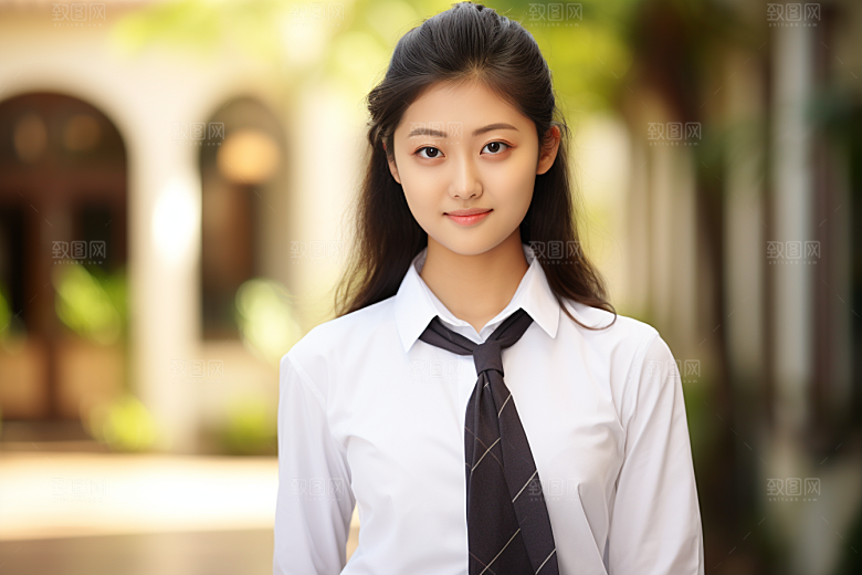 校服人物人像自然摄影图