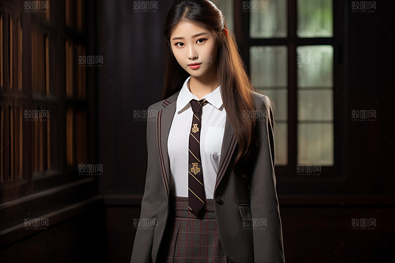 校服人物人像青春摄影图