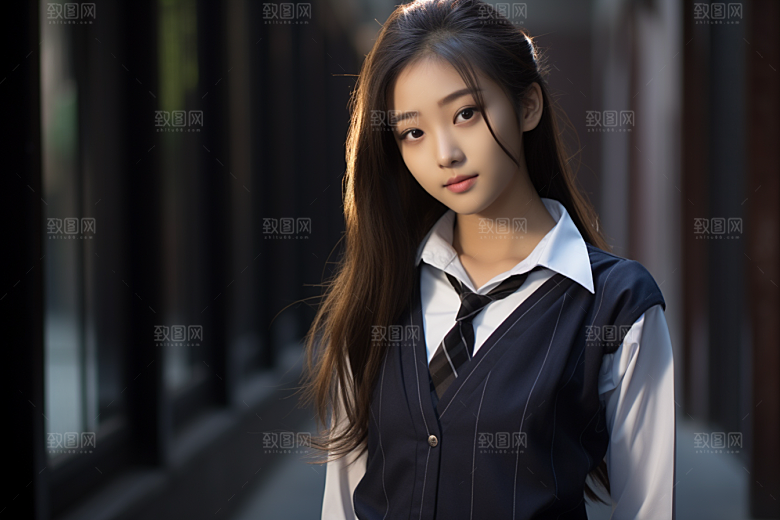 校服人物青春清新摄影图