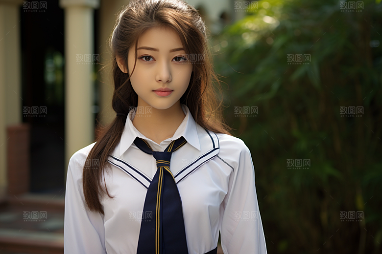 校服人物校园高清摄影图