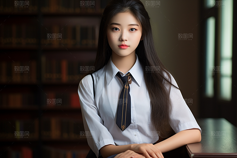 校服人物青春靓丽摄影图