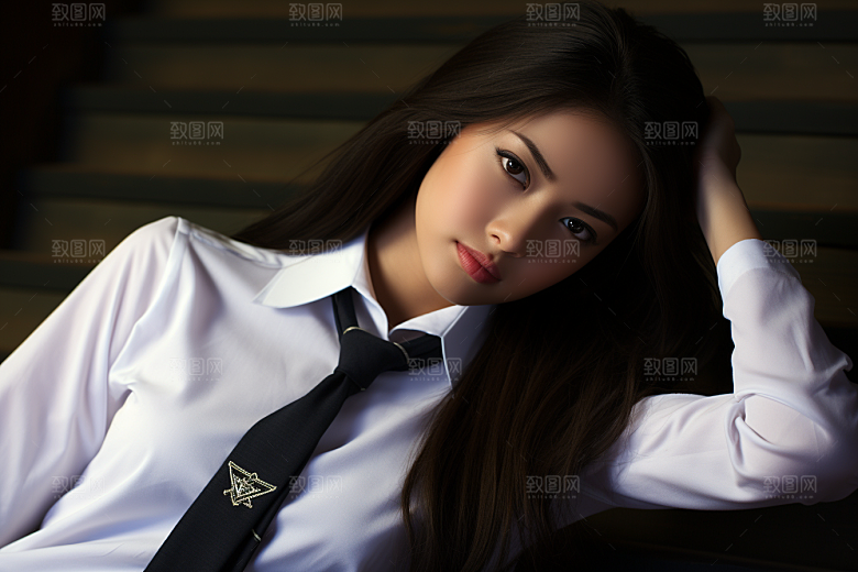 校服人物肖像制服摄影图