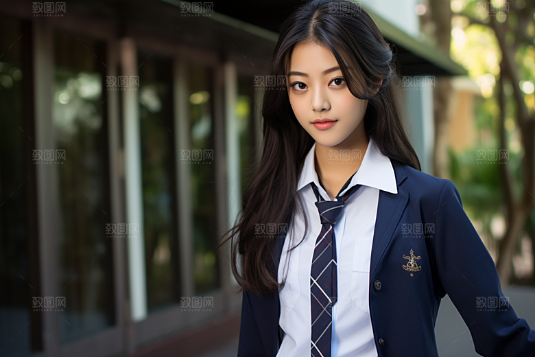 校服人物青少年人像摄影图