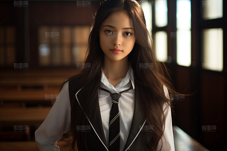 校服人物高清校园摄影图