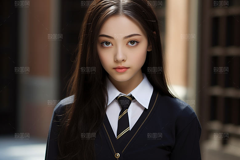 校服人物清新学校摄影图