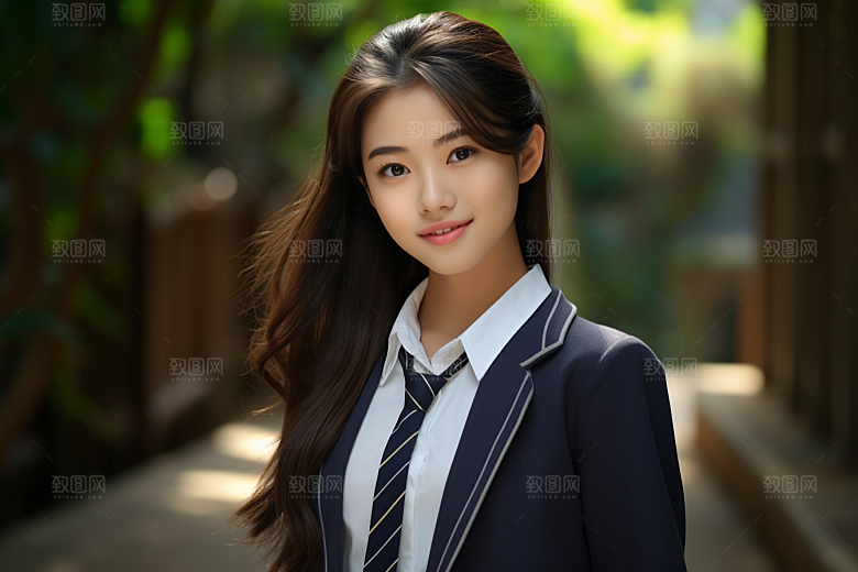 校服人物制服肖像摄影图