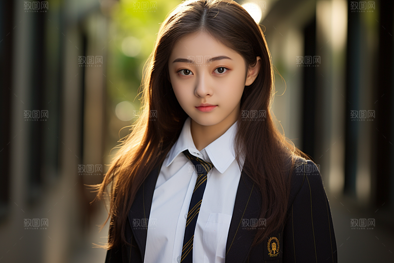 校服人物制服青少年摄影图