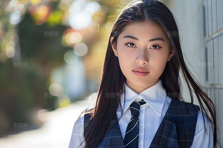 校服人物青春自然摄影图