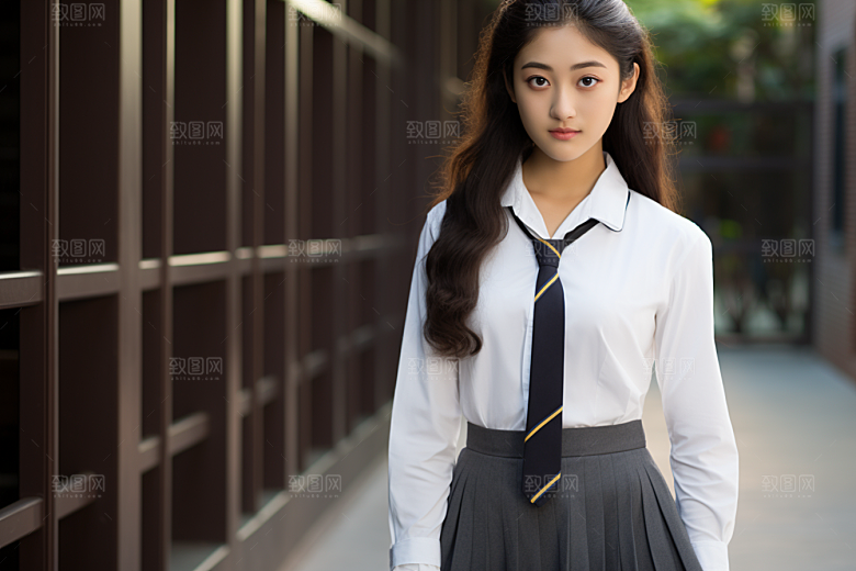 校服人物青少年人像摄影图