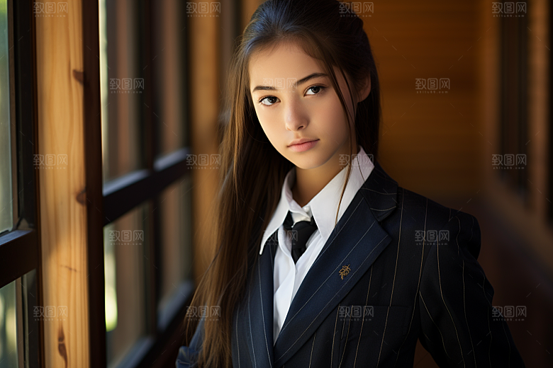 校服人物清新高清摄影图