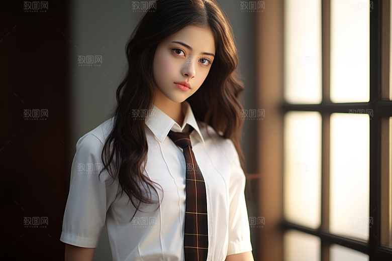 校服人物学生自然摄影图
