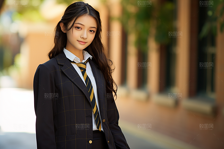 校服人物青少年学生摄影图