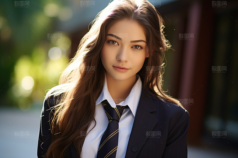校服人物校园青少年摄影图