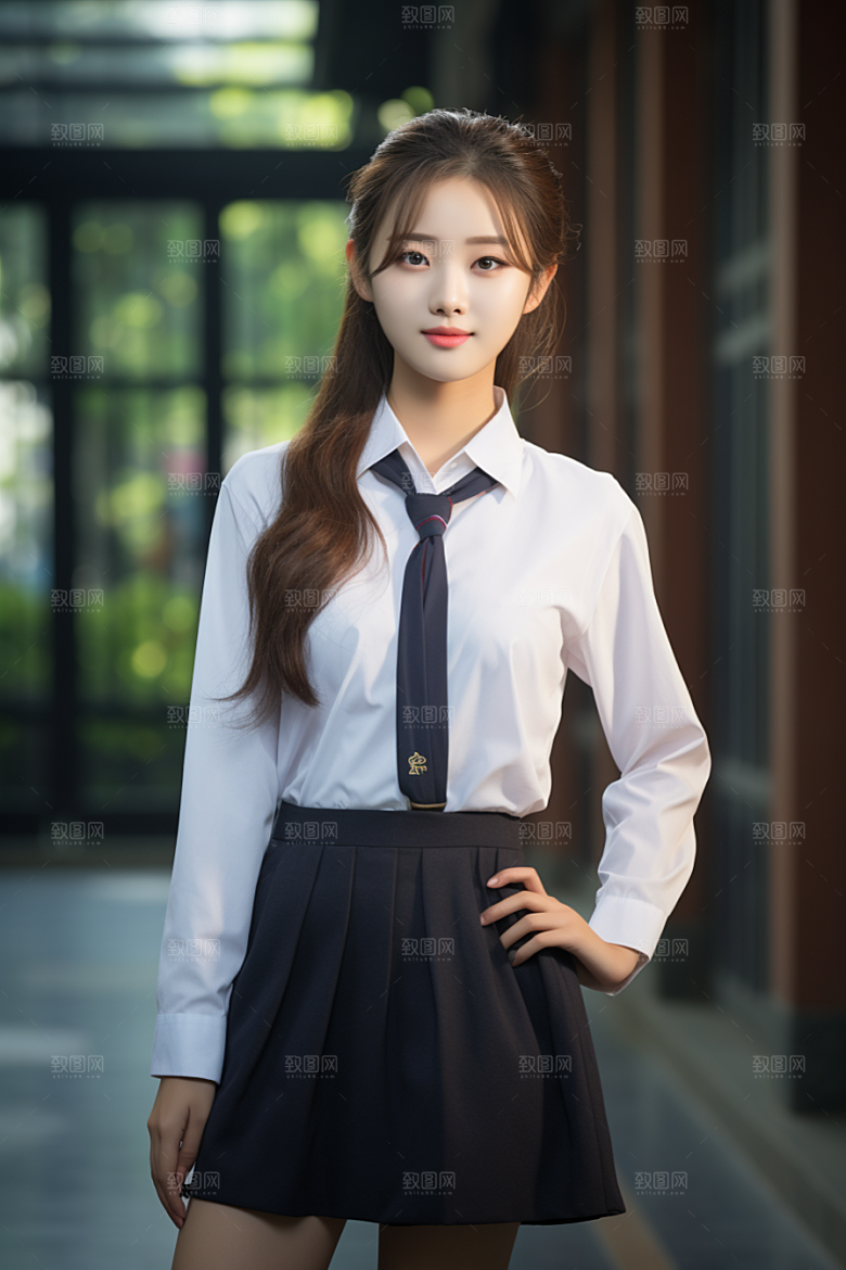 校服人物高中肖像摄影图