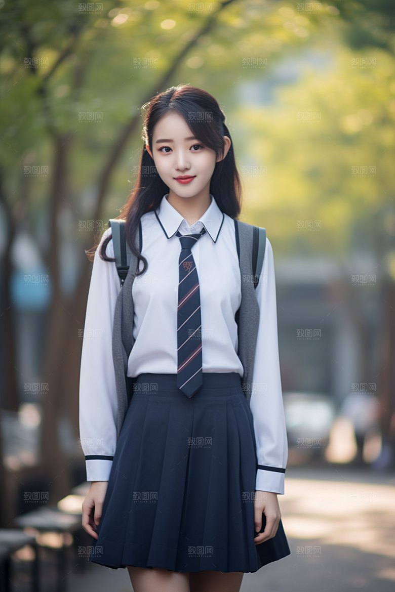 校服人物学生青少年摄影图