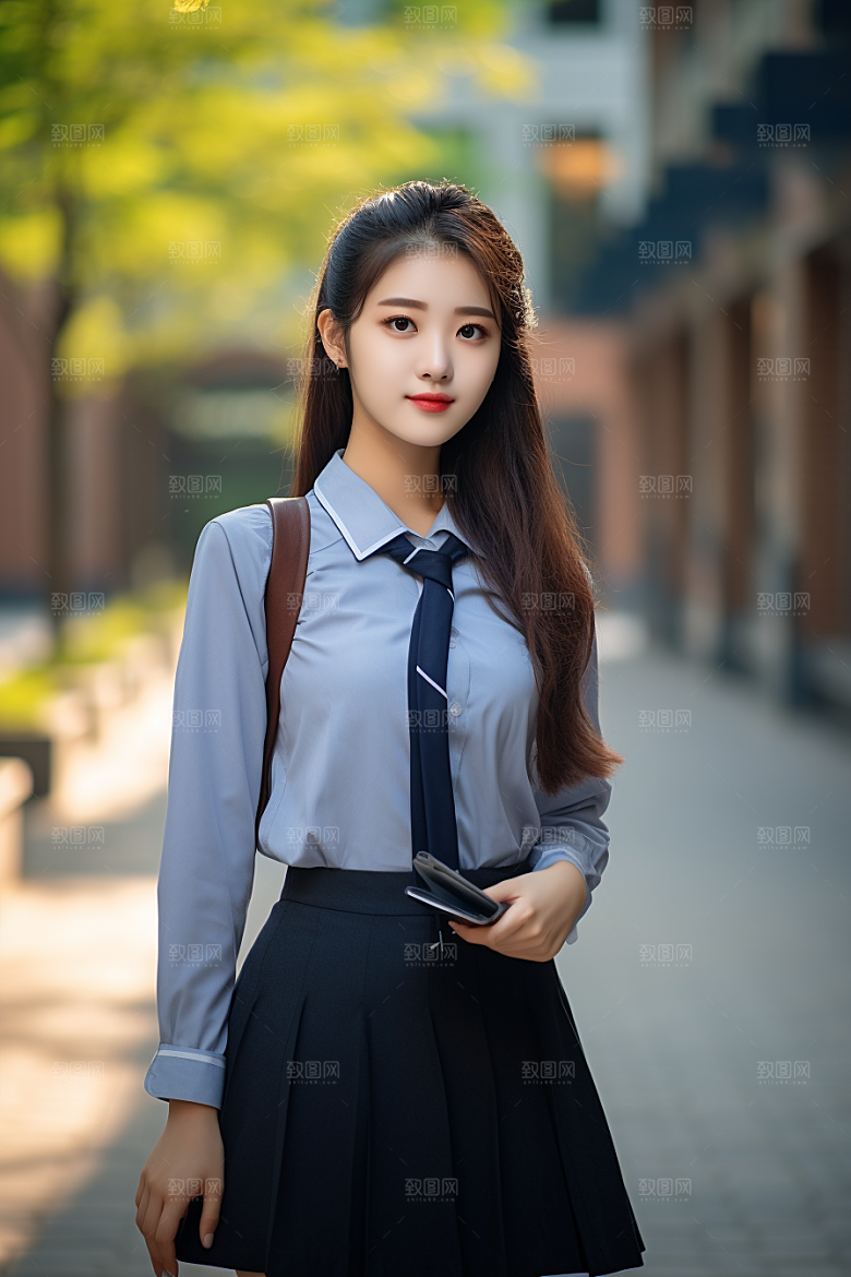 校服人物制服高清摄影图