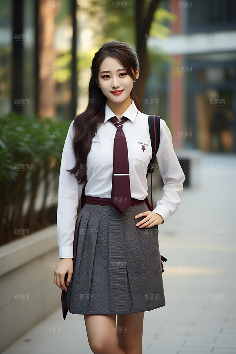 校服人物高清学生摄影图