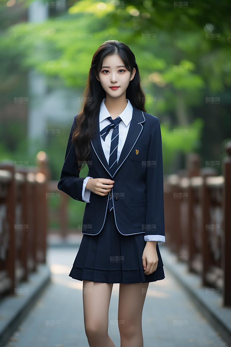 校服人物高清靓丽摄影图