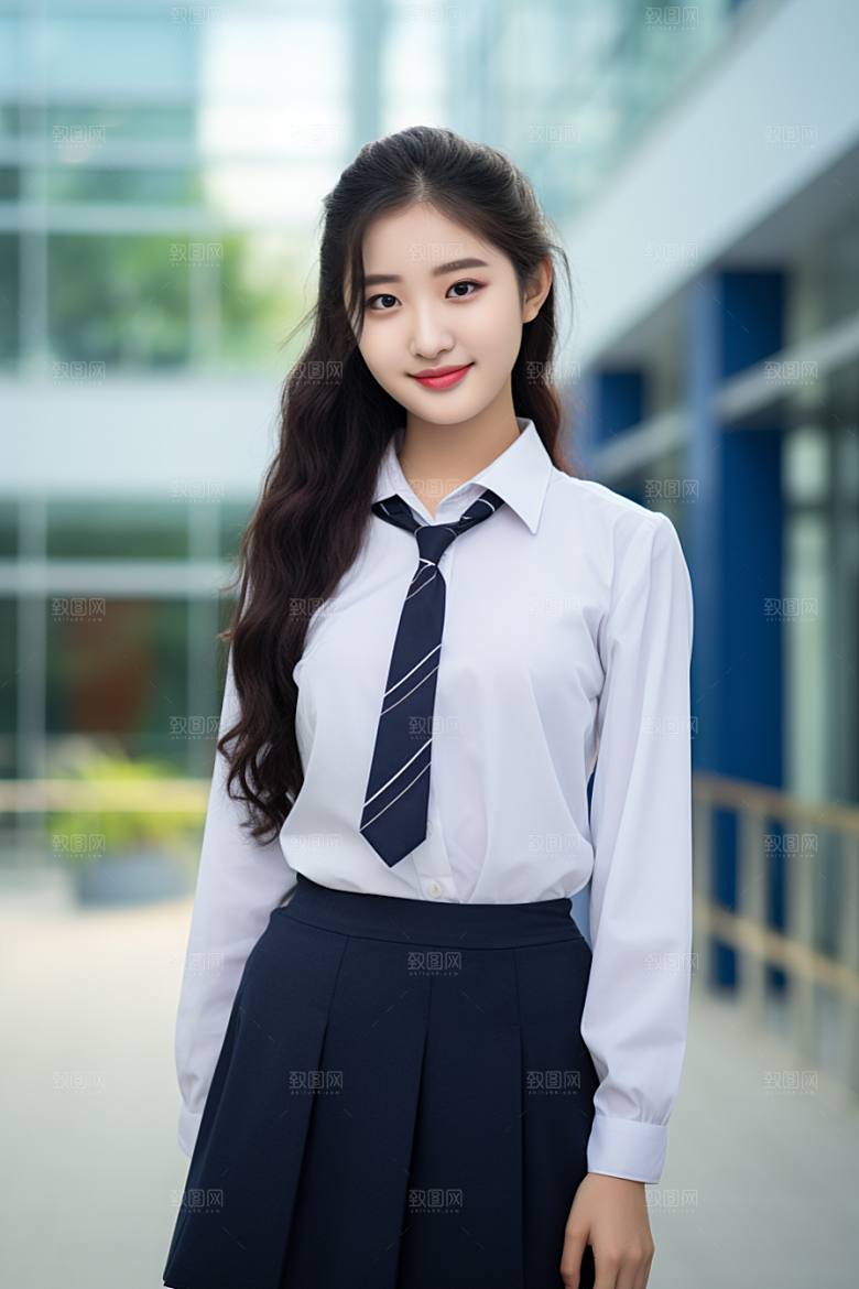 校服人物清新人像摄影图