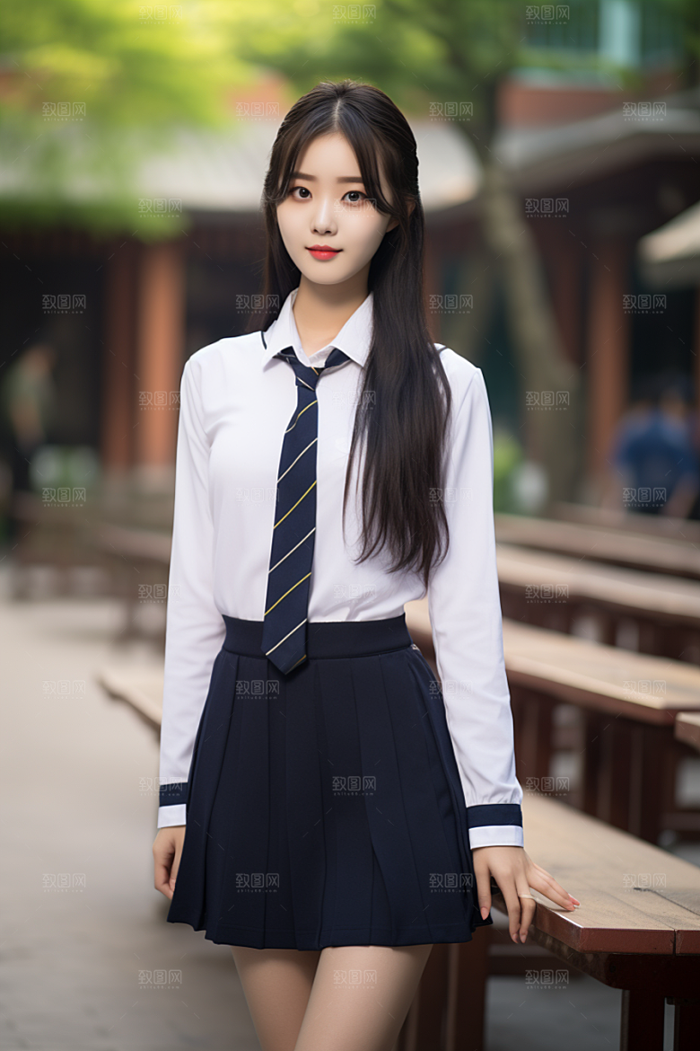 校服人物学生人像摄影图